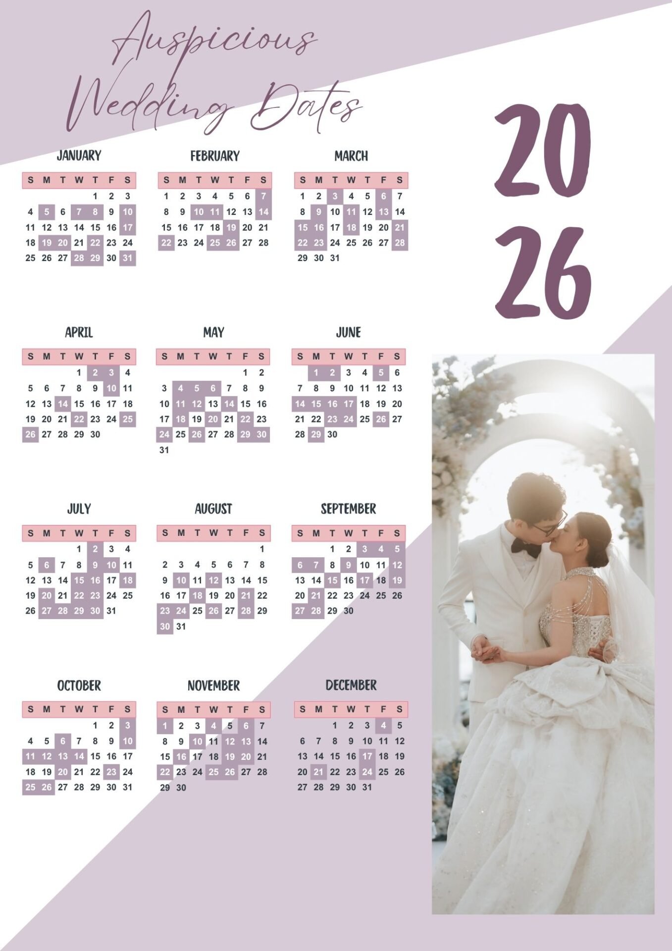 Auspicious Wedding Dates in 2026